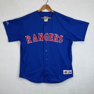 Texas Rangers Blank Jersey Majestic Diamond Collection Blue Men XL 90s